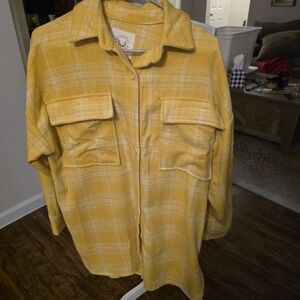 Fantastic Fawn Yellow Plaid Button Down Shirt